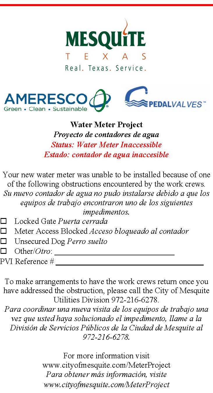 FINAL - Door Hanger - Could Not Be Completed - English and Spanish