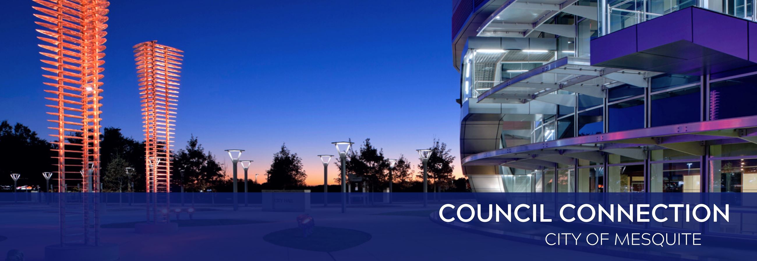 Council Connection - City Hall at night