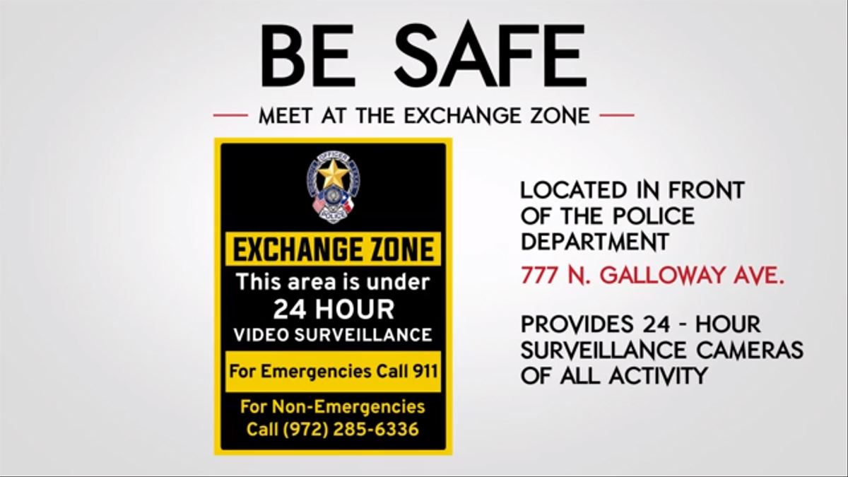 Mesquite Police Dept - Internet Thefts - Be Safe - Exchange Zone