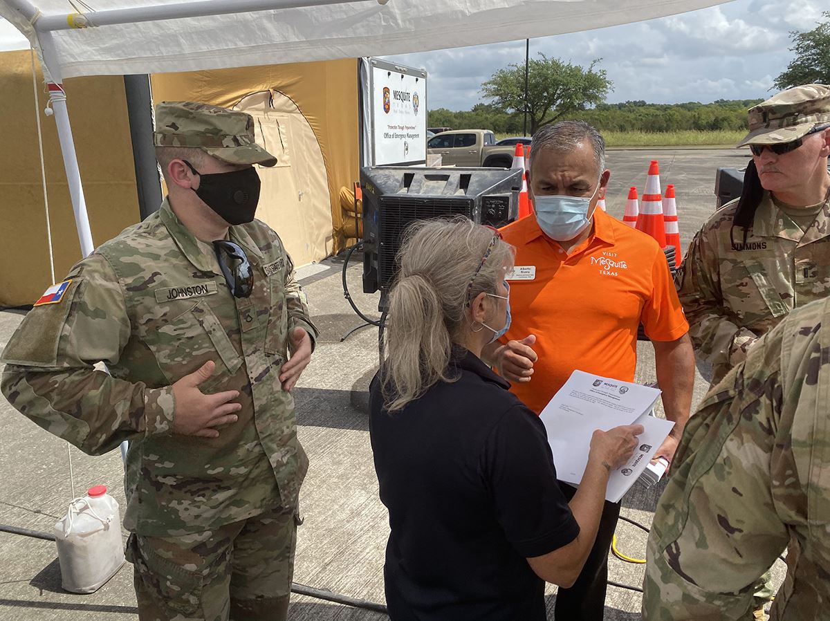 Mesquite Reception Center - Hurricane Laura - city staff prepares hotel vouchers