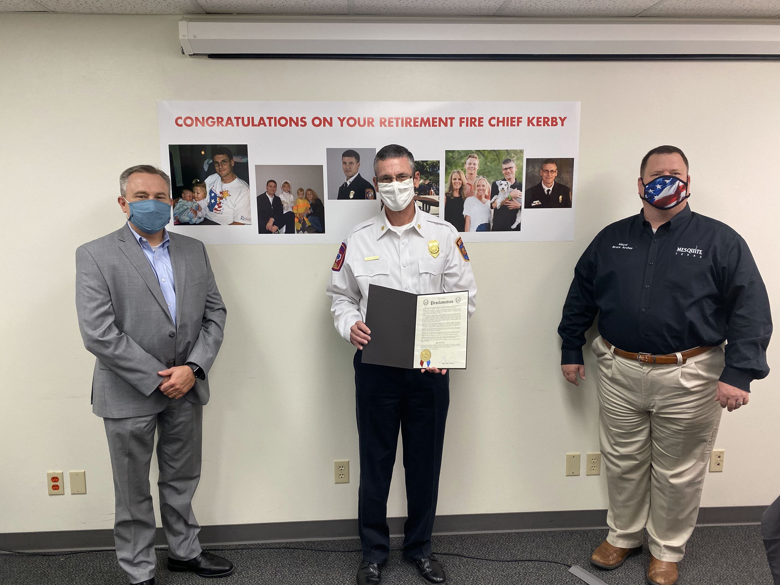 Chief Kerby and Mayor Brucer Archer and City Manager Cliff Keheley