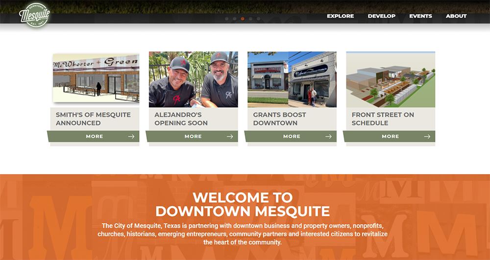 Downtown Mesquite Website - Inside Page - Mesquite TX