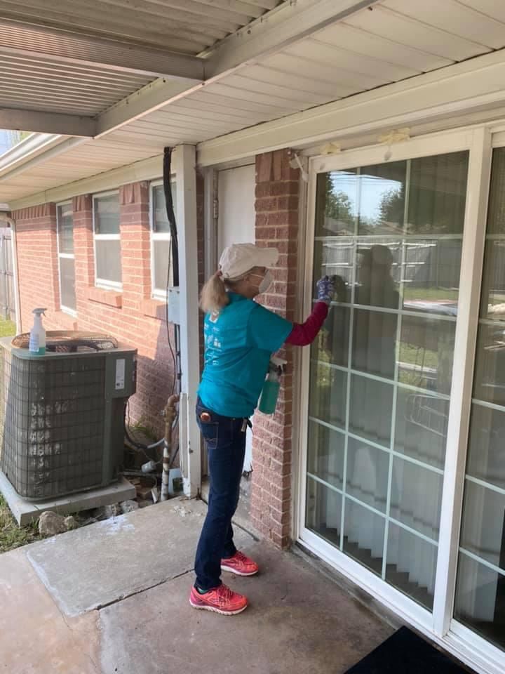 Addressing Mesquite Day 2020Cleaning window