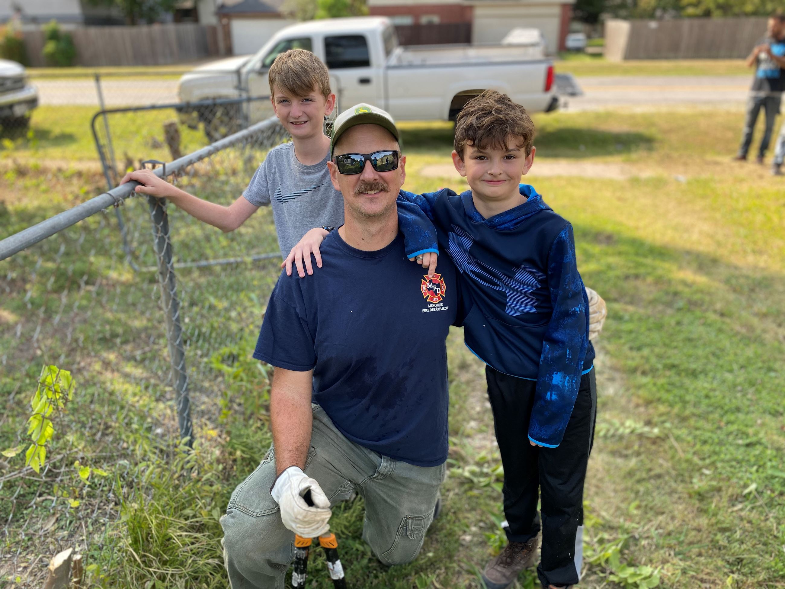 Addressing Mesquite Day 2020 dad and son