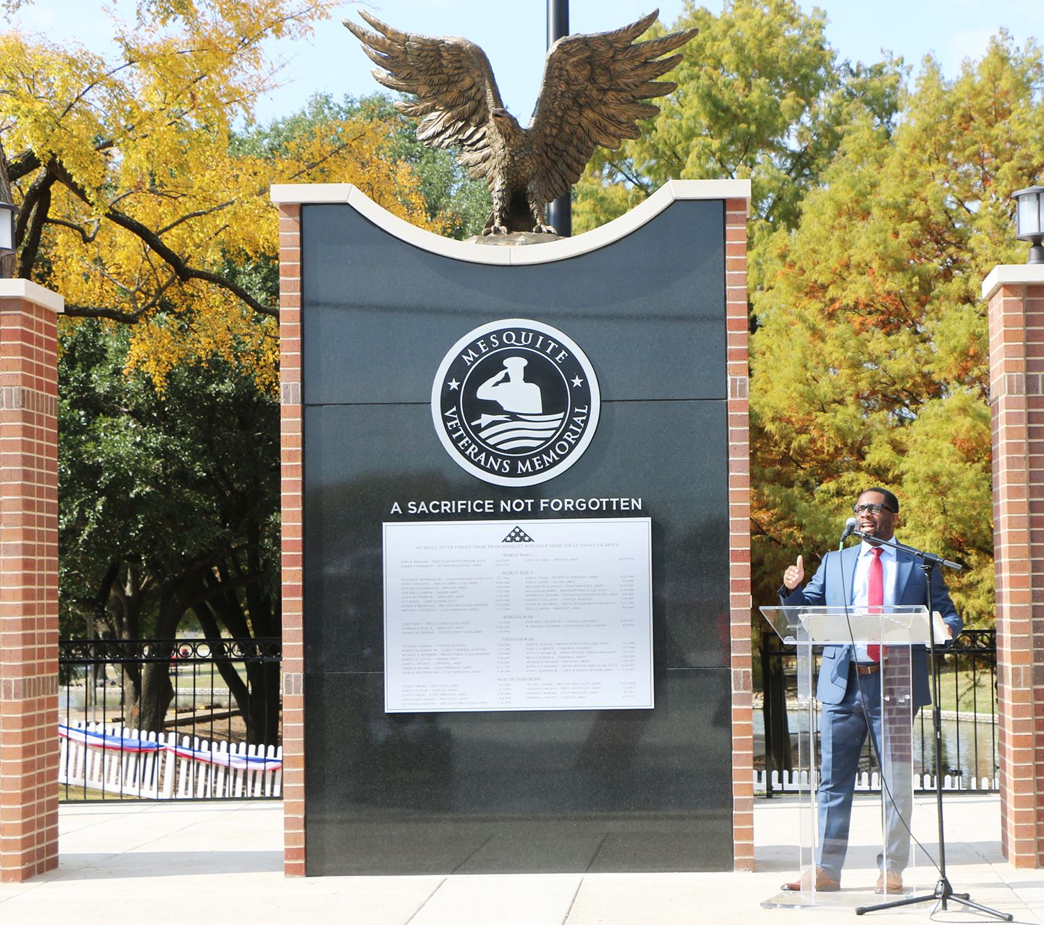 11-6-20 Veterans Memorial Dedication - Atmos Energy VP Public Affairs Oric Walker - Mesquite TX