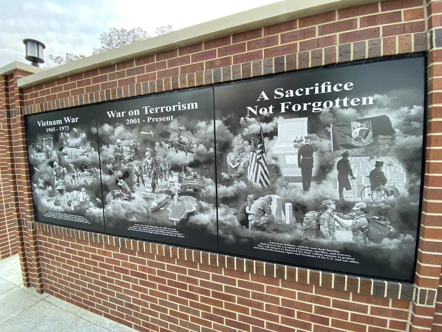 11-6-20 Veterans Memorial Dedication - history panels - Mesquite TX