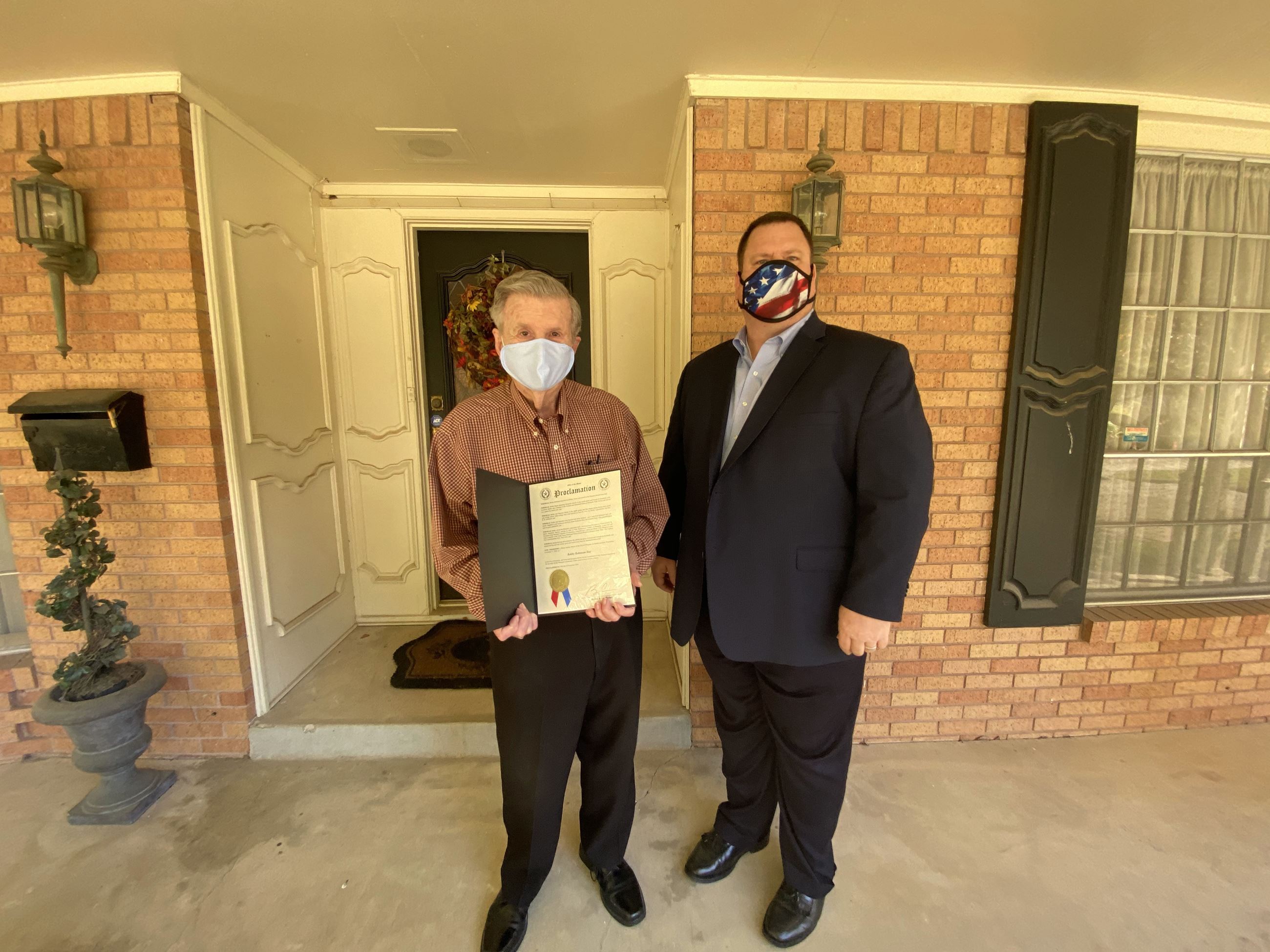 Bobby Robinson and Mayor Bruce Archer