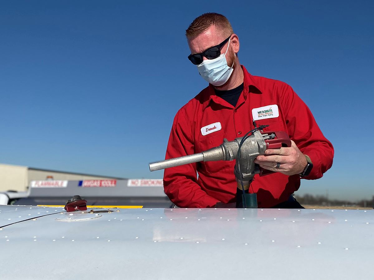 Mesquite Metro Airport  - airport staff fuel plane - Mesquite TX