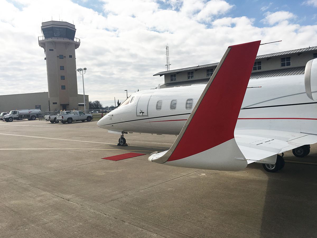 Mesquite Metro Airport - jet wing with Tower - Mesquite TX