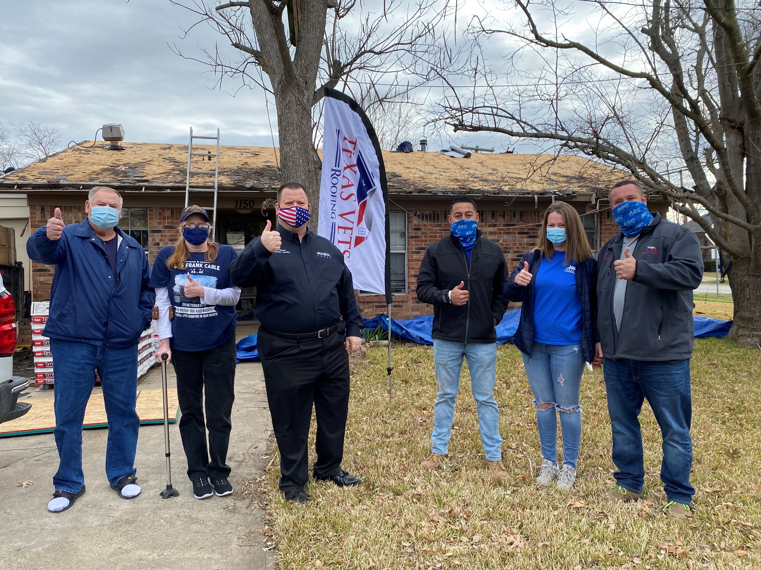 B.W. Smith, Kay Ward, Bruce archer and Vets Roofing company owners