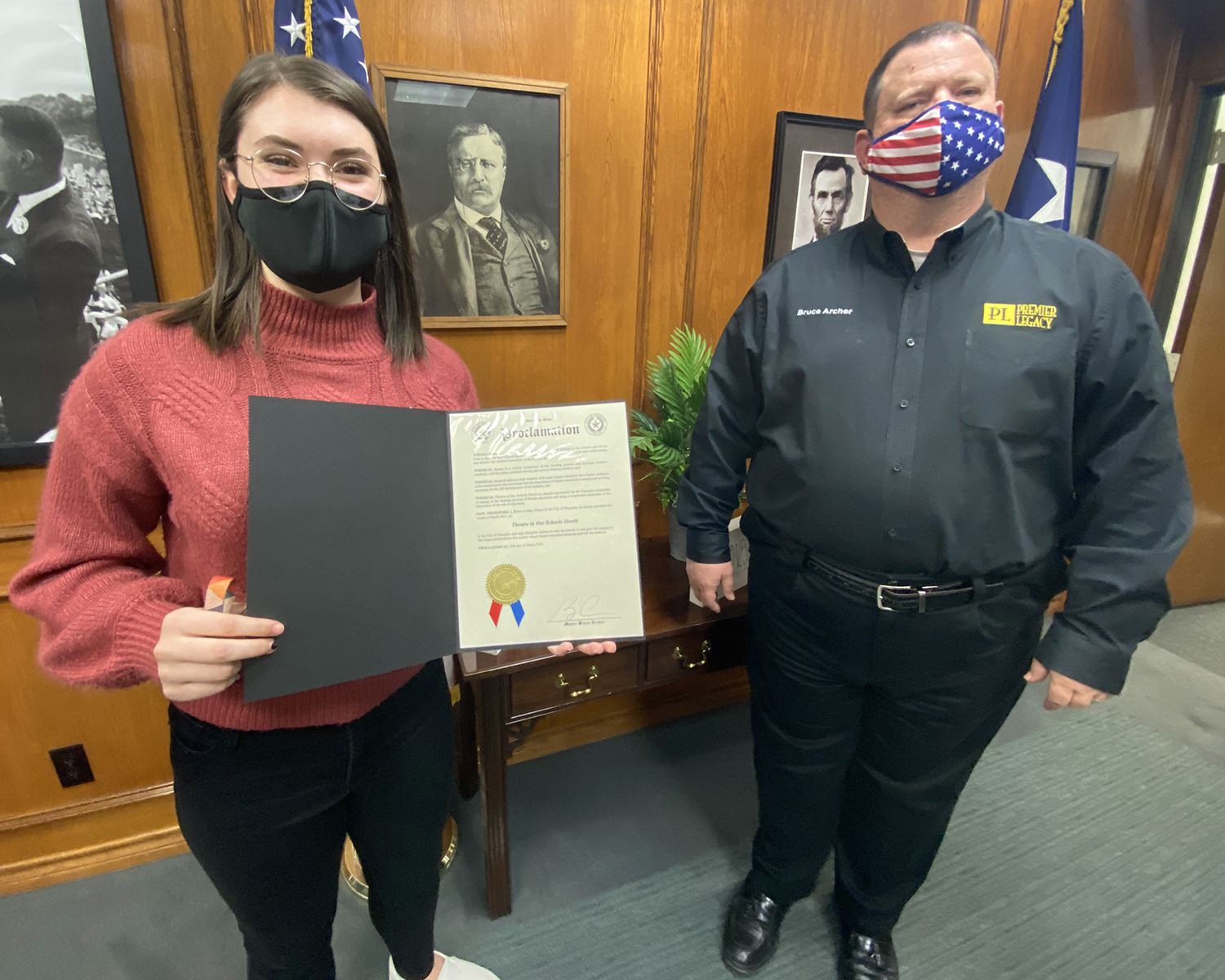 Maleah Minyard and Mesquite Mayor Bruce Archer