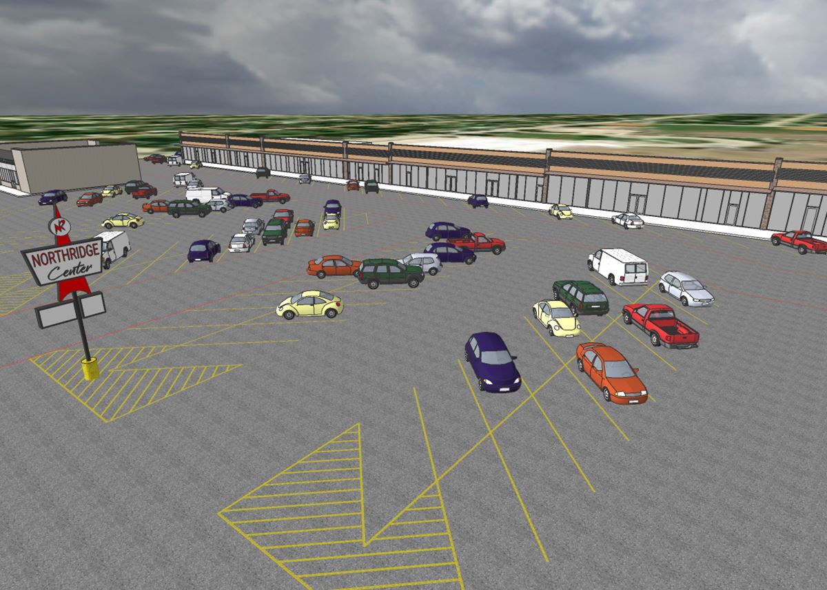 CenterPoint Commercial Properties - Northridge Shopping Center rendering - sign - aerial - Mesquite 