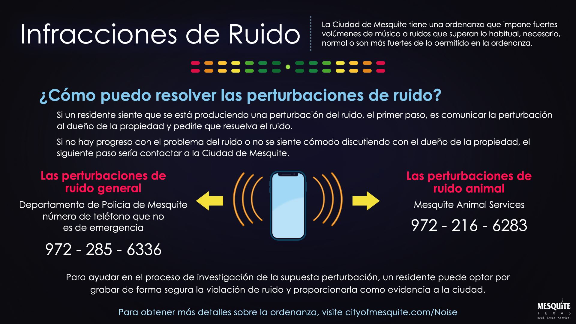 City of Mesquite TX - Noise Violations Ordinance - Spanish