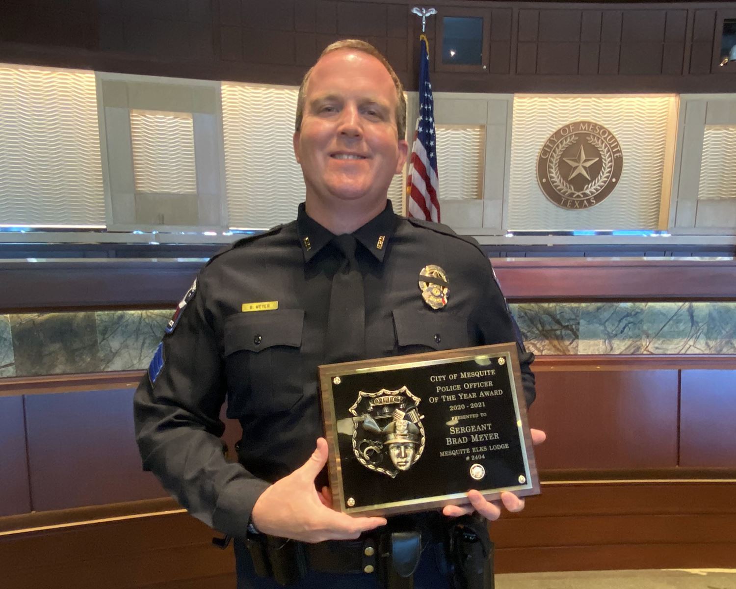 2020-2021 Police Officer of the Year - Sgt Brad Meyer - Mesquite TX