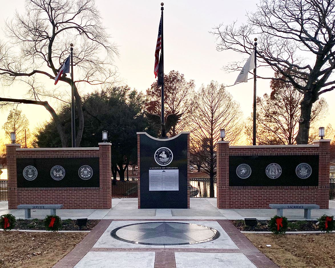 Mesquite Veterans Memorial - sunset - Mesquite TX