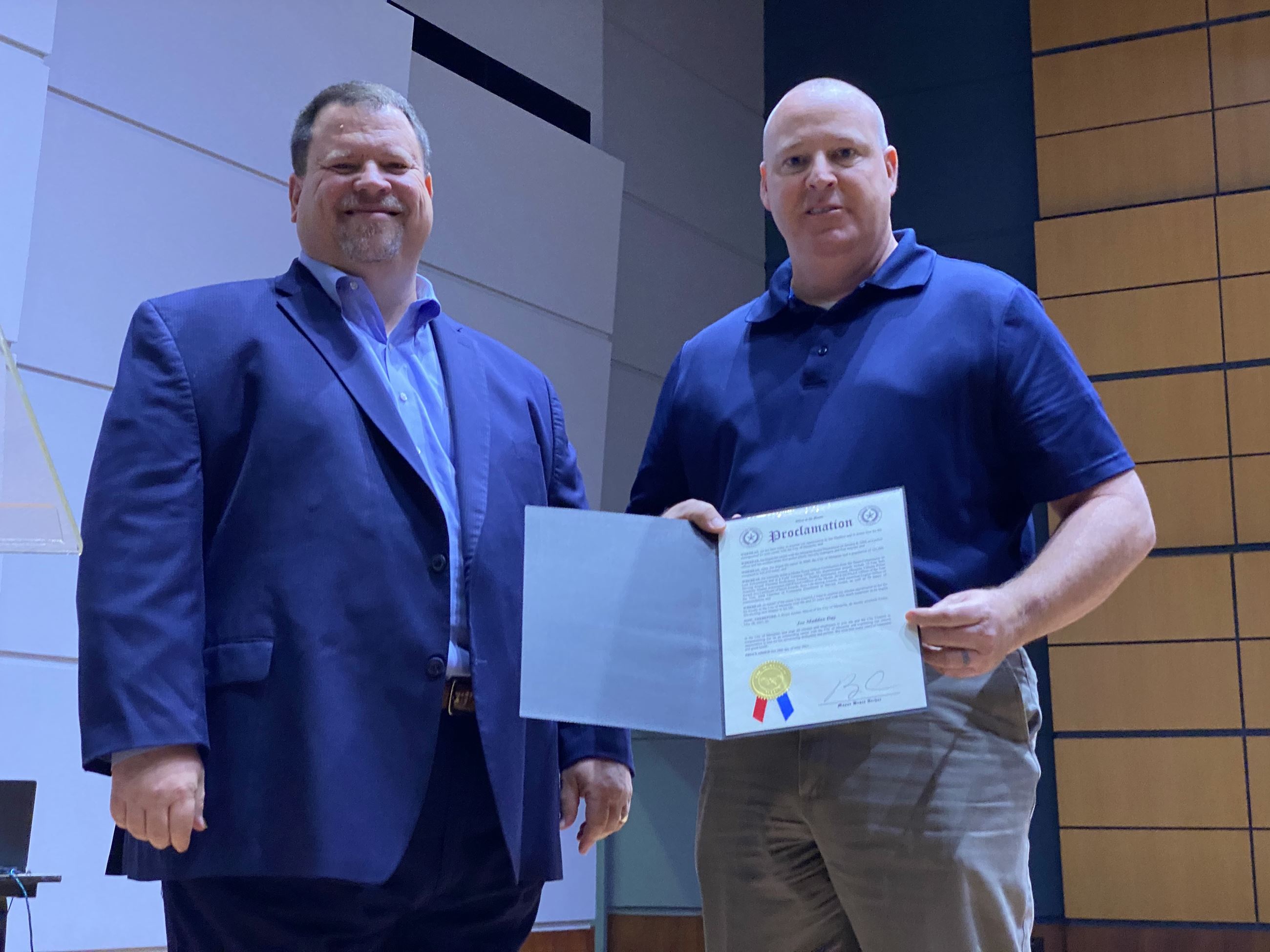 Mayor presents Maddox proclamation