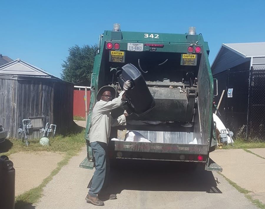 City of Mesquite Solid Waste Services - household trash service in alley - Mesquite TX