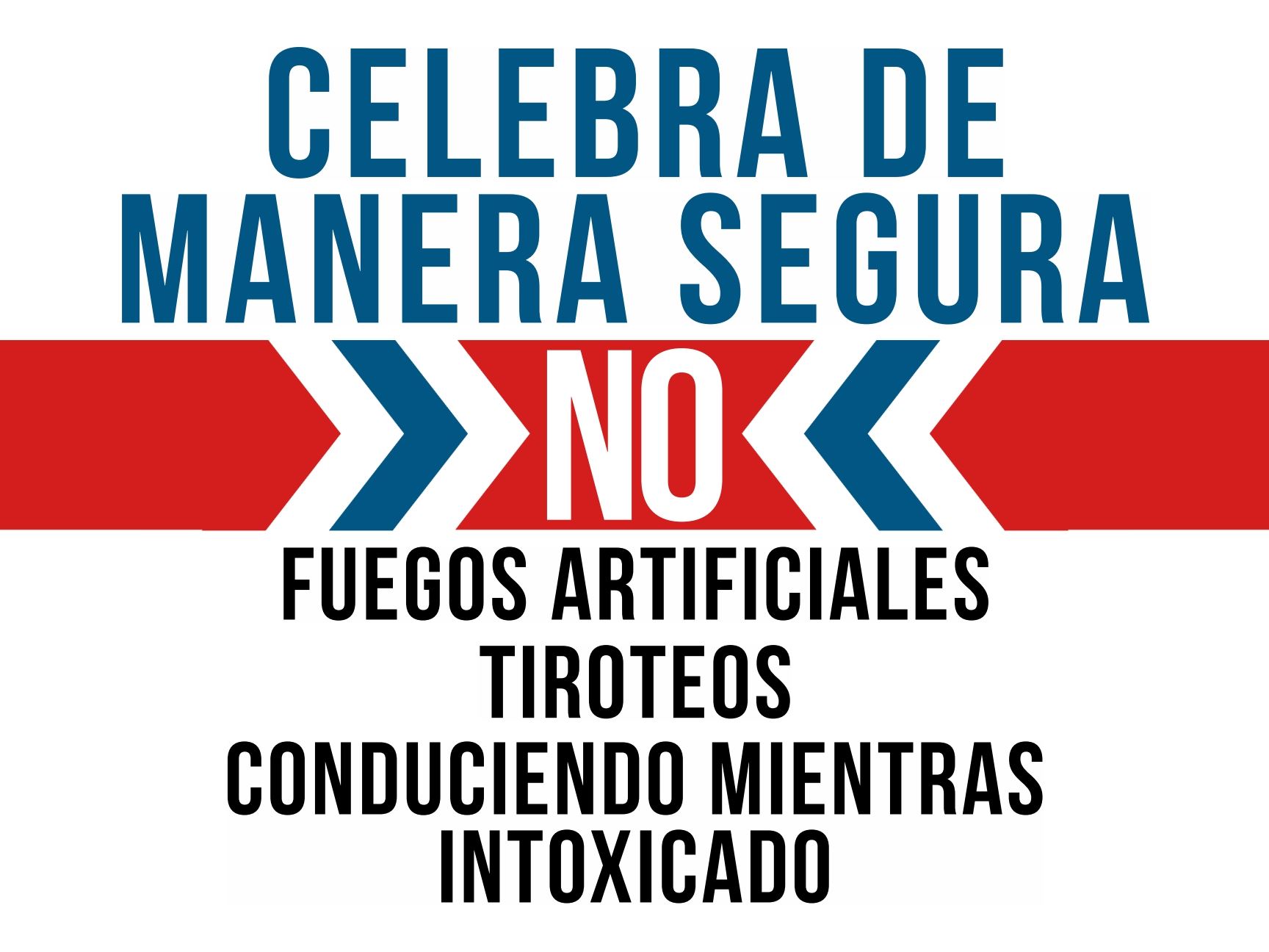 Yard Sign - SPANISH - Celebrate Safely - No Fireworks Gunfire DWI - Msquite TX