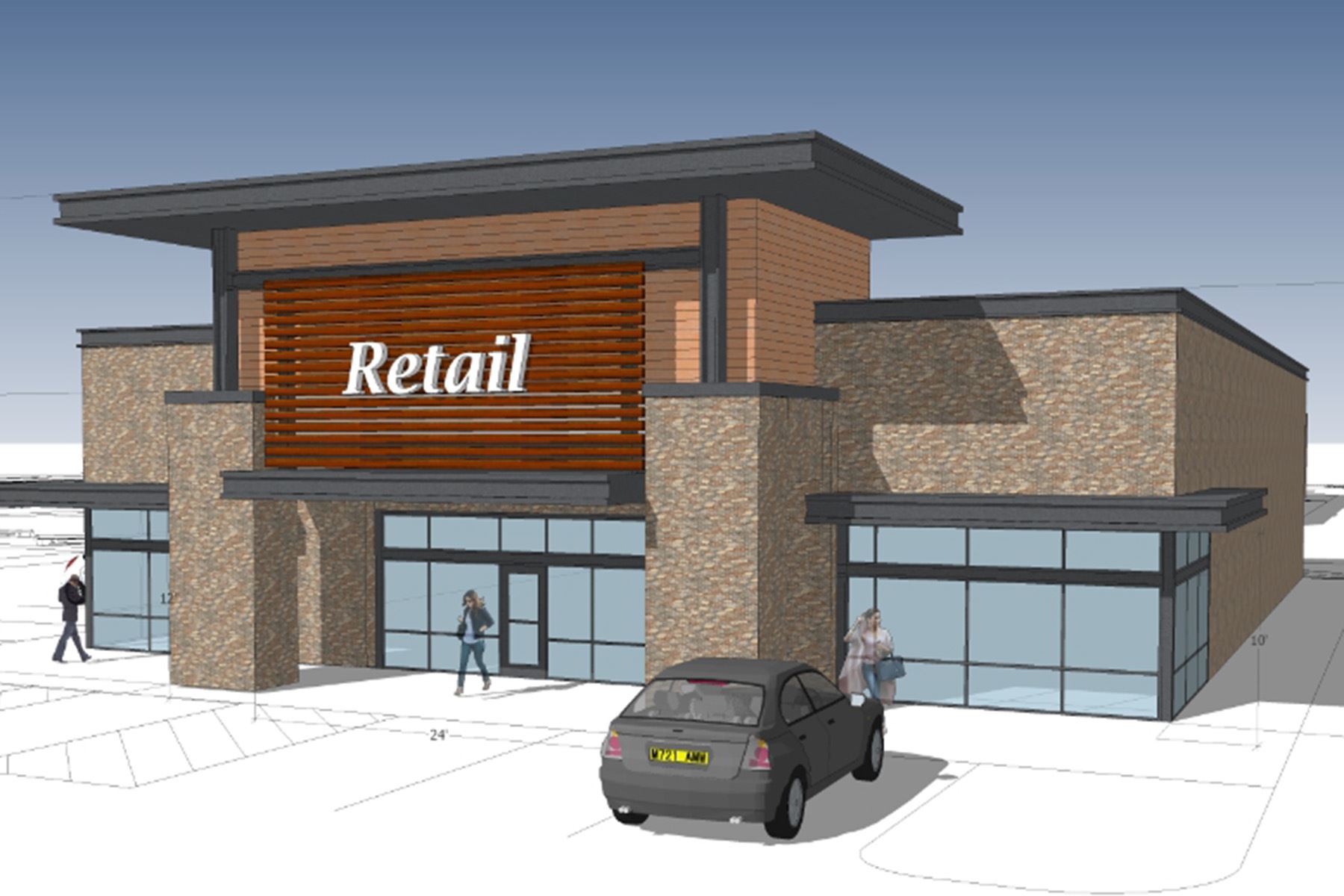 Shadow Creek Crossing exterior conceptual design - retail - Mesquite TX