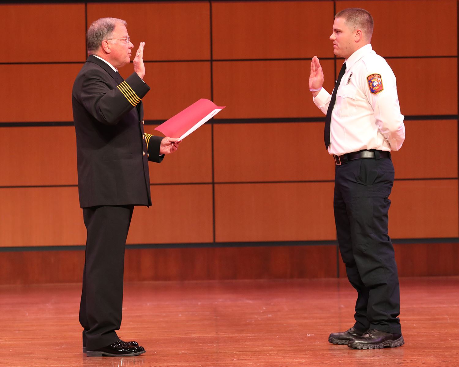 8-5-21 MFD Promotional and Swearing-In Ceremony - Fire Chief Russell Wilson conducts swearing-in of 