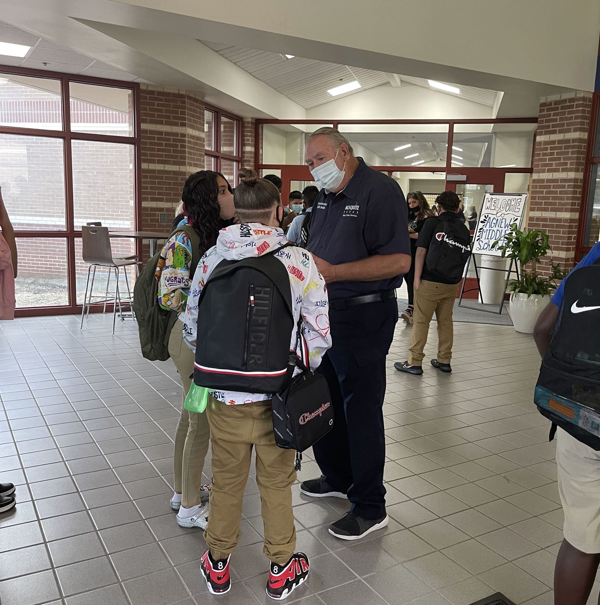 B.W. Smith talking to students