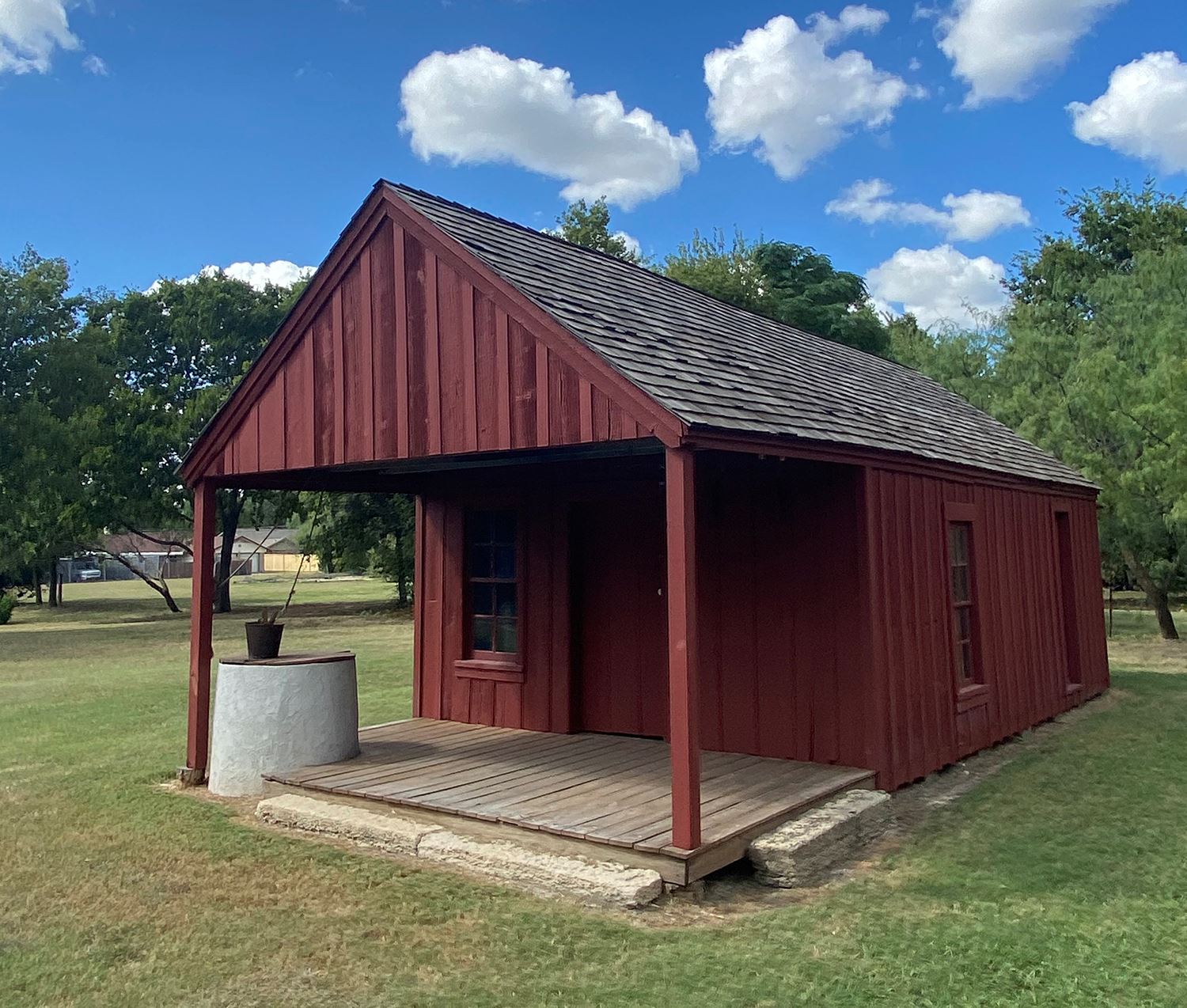 Opal Lawrence Historical Park outbuilding post restoration - Mesquite TX