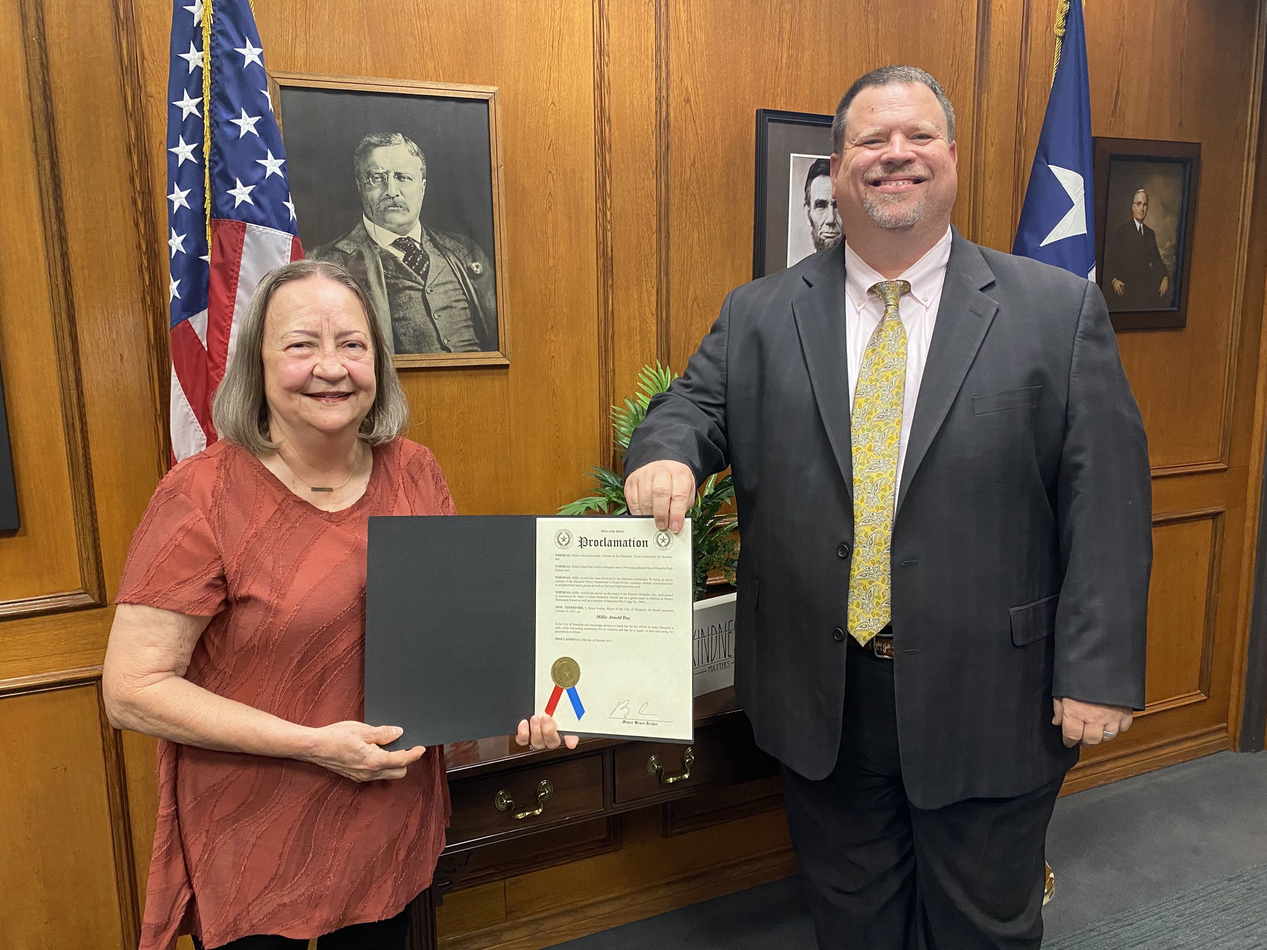 millie arnold and mayor bruce archer