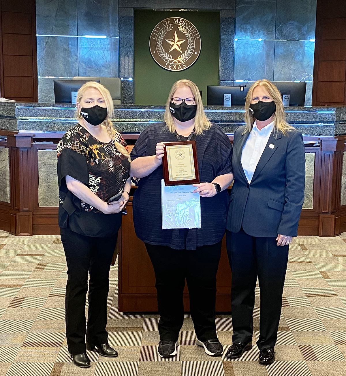 11-1-21 Texas Municipal Court Week - Lidia Barraza-Court Administrator - Kristi Holt-2021 Clerk of t