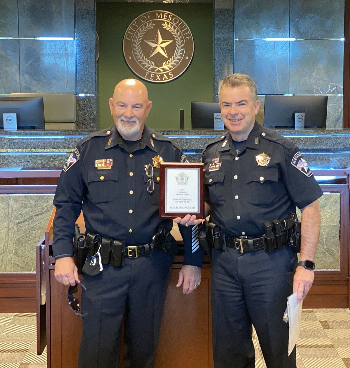 11-1-21 Texas Municipal Court Week - Michael Meek-Chief Marshal - Ronald D. Parker-2021 Deputy Marsh