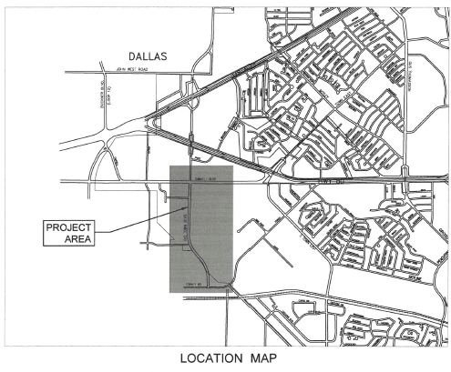 Location map for Big Town Boulelvard construction project
