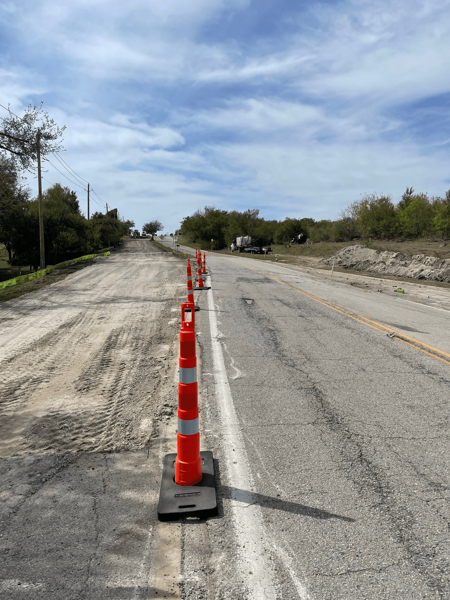 roadway construction on F.P. Lucas