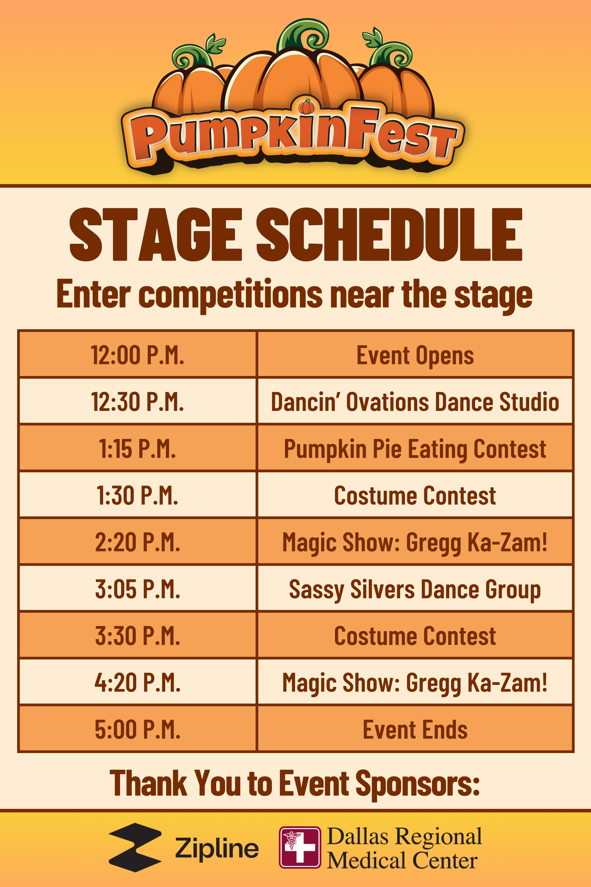 Stage Schedule